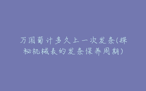 万国葡计多久上一次发条(探秘机械表的发条保养周期)