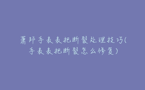 萧邦手表表把断裂处理技巧(手表表把断裂怎么修复)