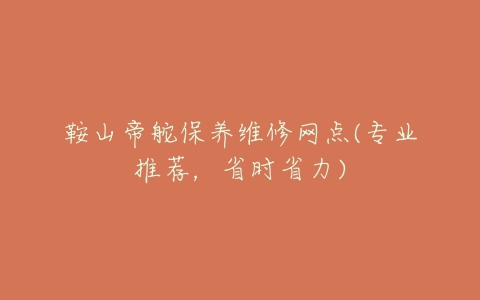 鞍山帝舵保养维修网点(专业推荐，省时省力)