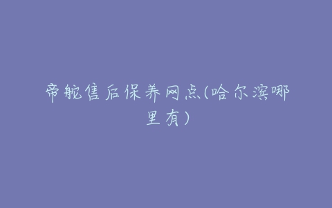 帝舵售后保养网点(哈尔滨哪里有)