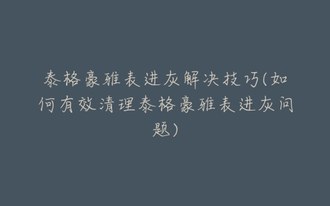 泰格豪雅表进灰解决技巧(如何有效清理泰格豪雅表进灰问题)