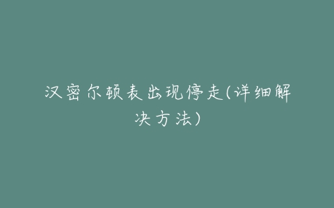 汉密尔顿表出现停走(详细解决方法)