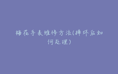 梅花手表维修方法(摔坏后如何处理)