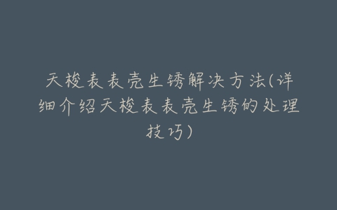 天梭表表壳生锈解决方法(详细介绍天梭表表壳生锈的处理技巧)