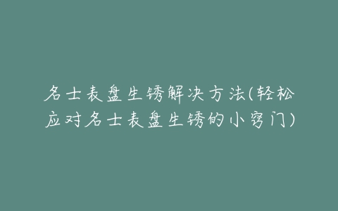 名士表盘生锈解决方法(轻松应对名士表盘生锈的小窍门)