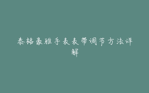 泰格豪雅手表表带调节方法详解