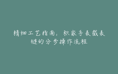 精细工艺指南：积家手表截表链的分步操作流程