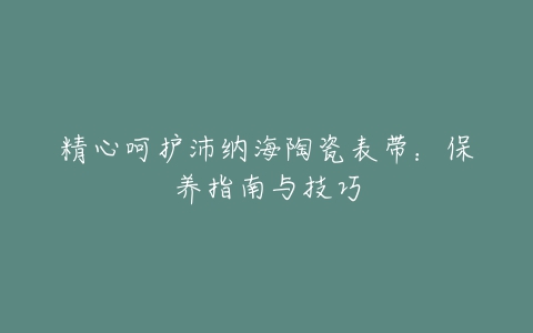 精心呵护沛纳海陶瓷表带：保养指南与技巧